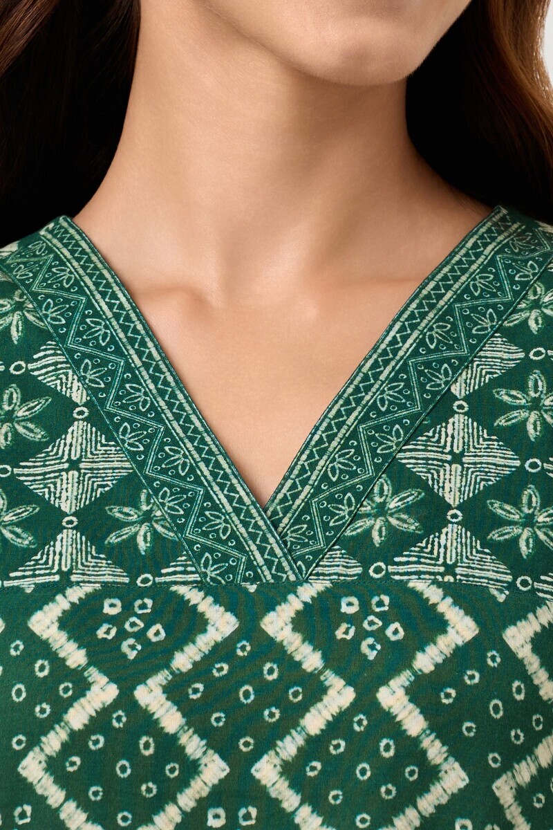 Green Printed Cotton Co-ord Set
