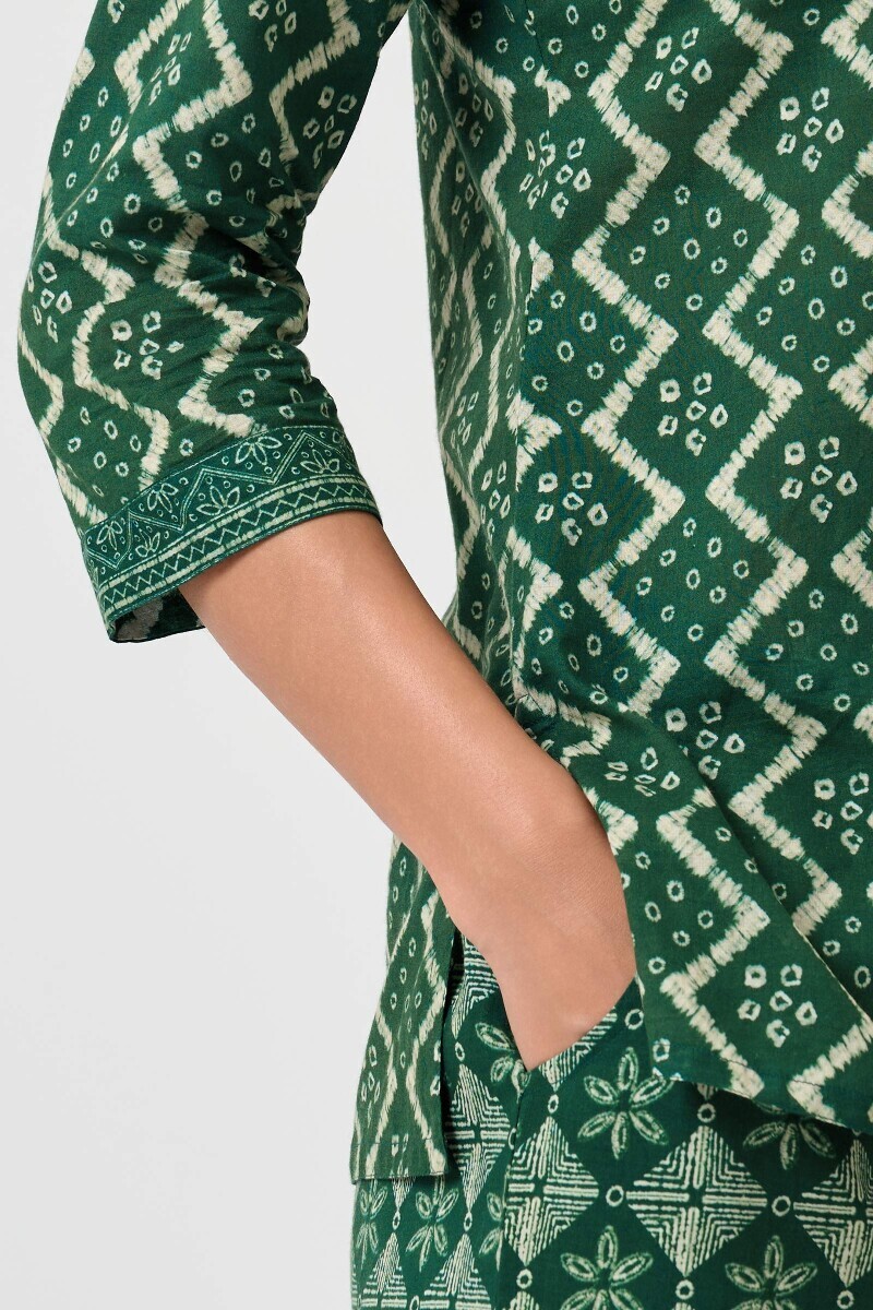 Green Printed Cotton Co-ord Set