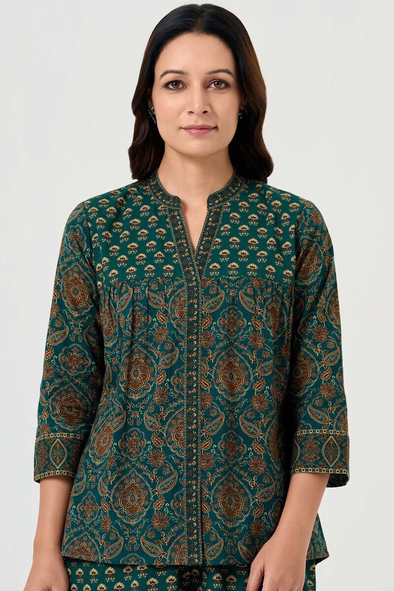 Green Printed Cotton Co-ord Set