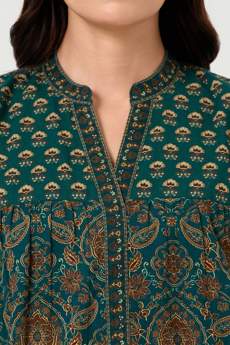 Green Printed Cotton Co-ord Set