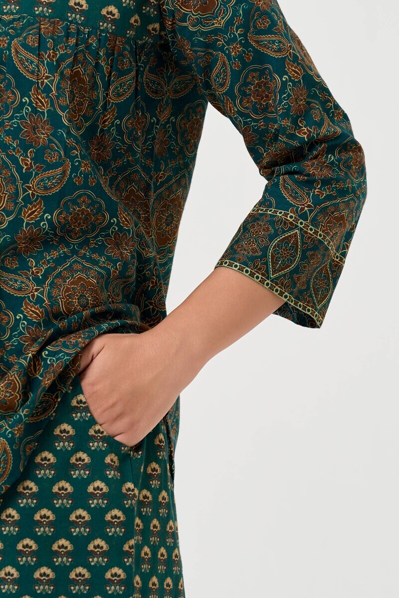 Green Printed Cotton Co-ord Set