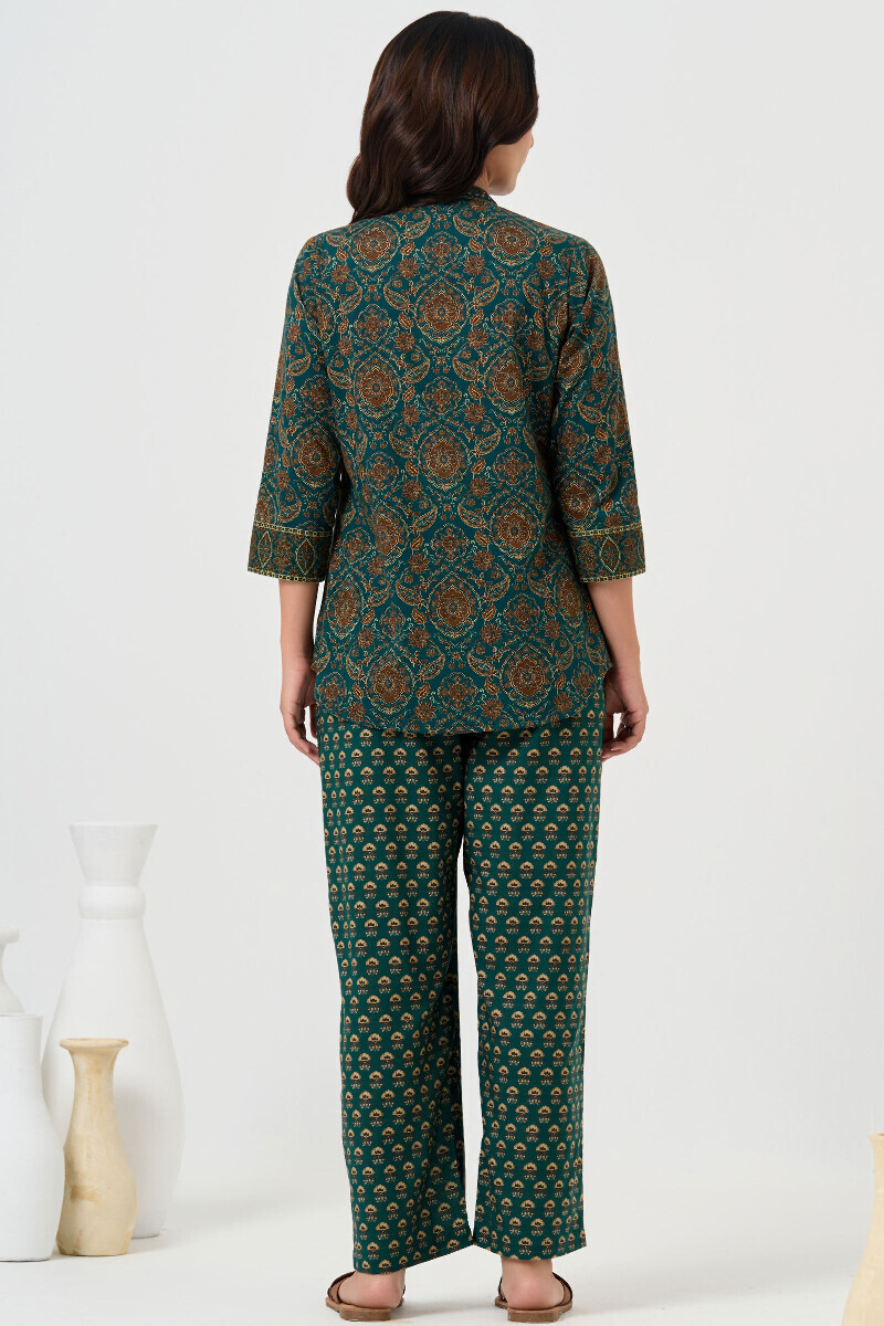 Green Printed Cotton Co-ord Set