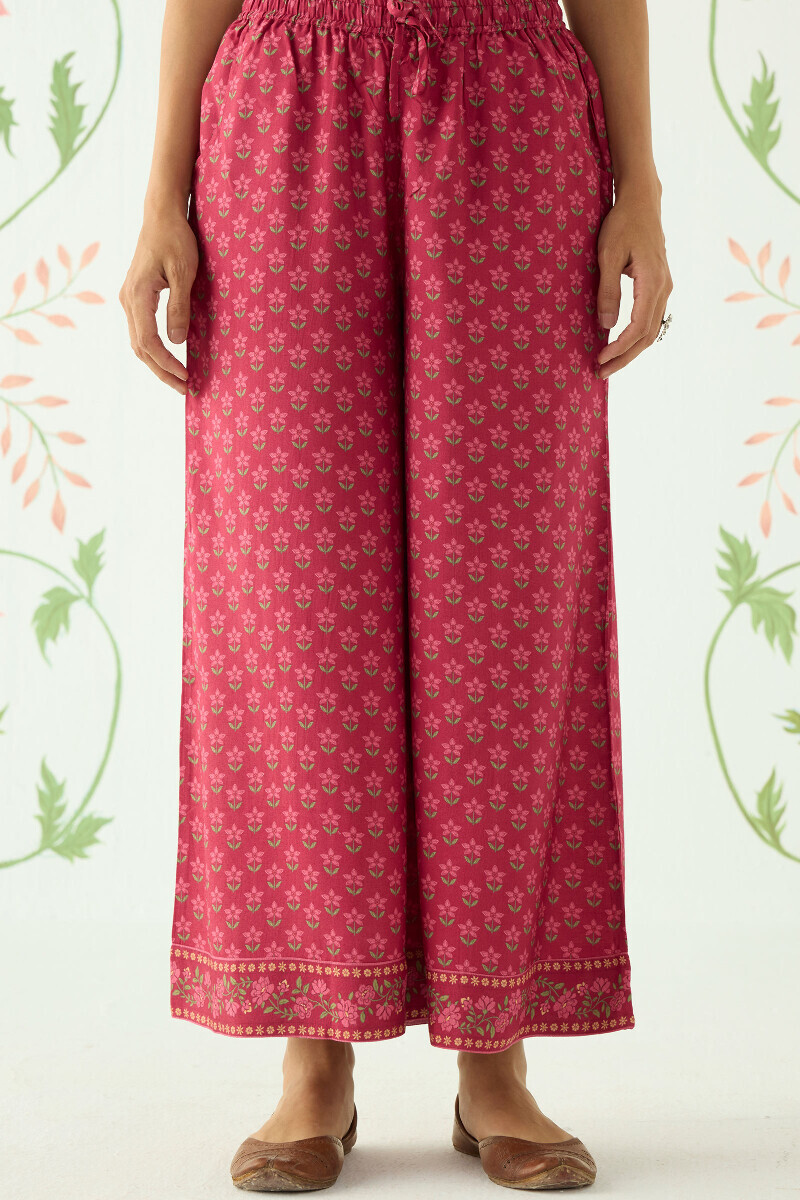 Pink Printed Viscose Palazzo