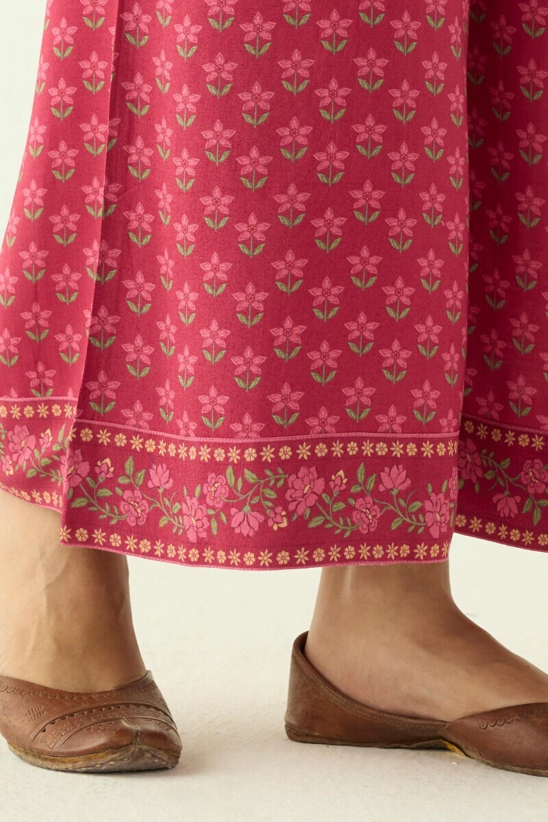 Pink Printed Viscose Palazzo