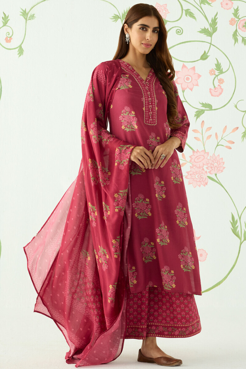 Pink Printed Viscose Palazzo