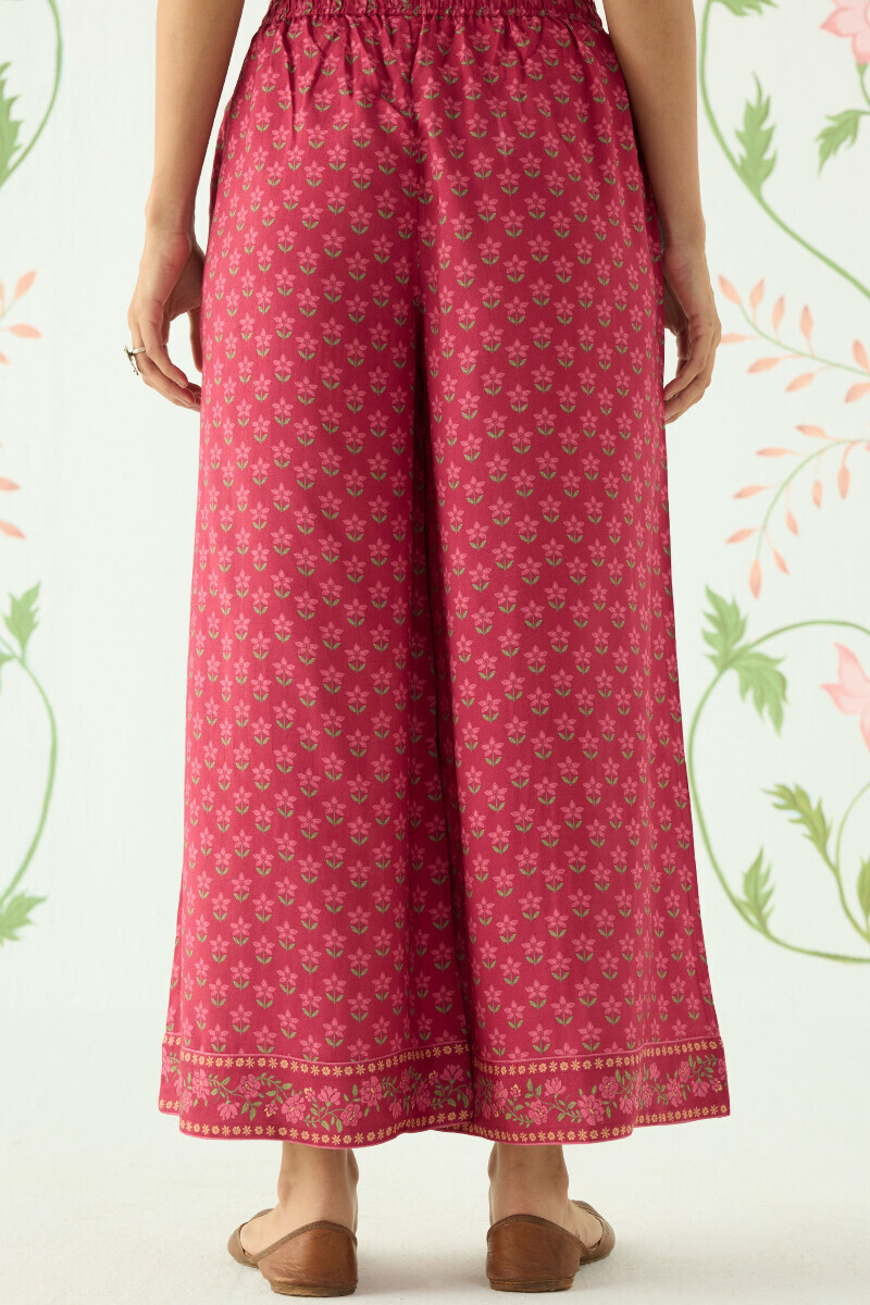 Pink Printed Viscose Palazzo