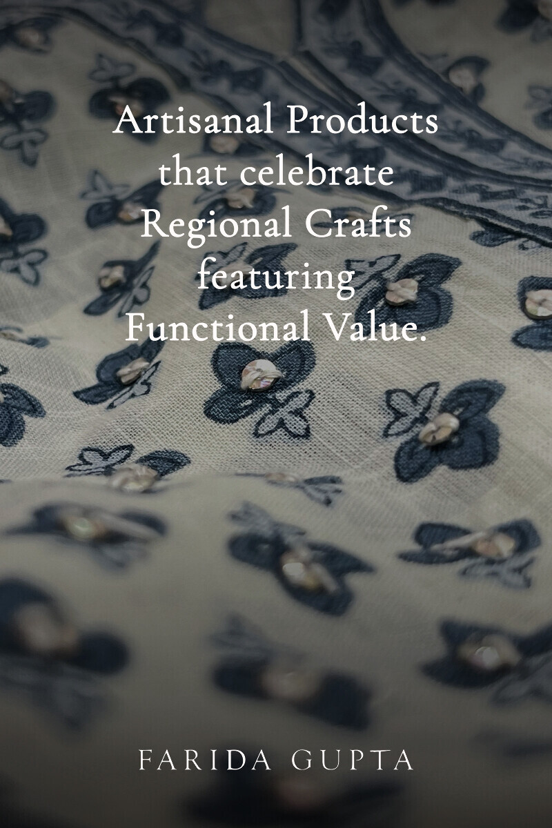 Off-White Hand Printed Short Cotton Slub Kurta