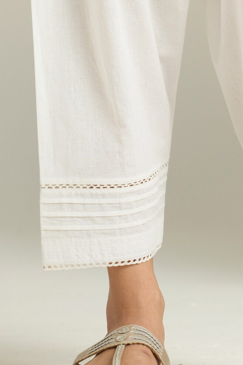 White Handcrafted Cotton Salwar