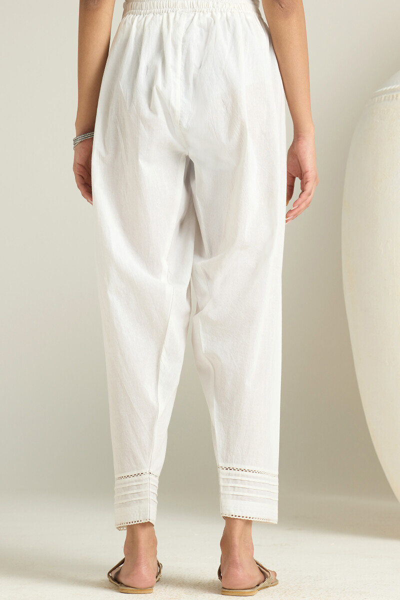 White Handcrafted Cotton Salwar