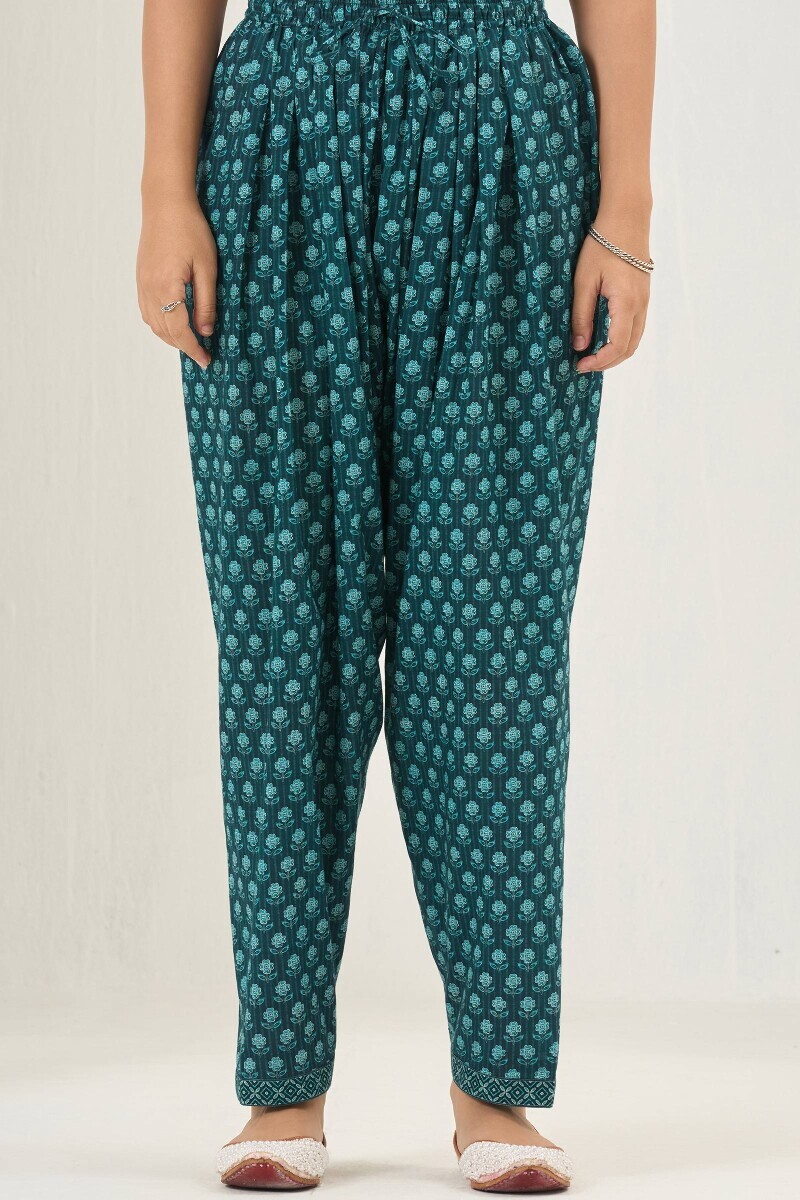 Blue Printed Cotton Salwar