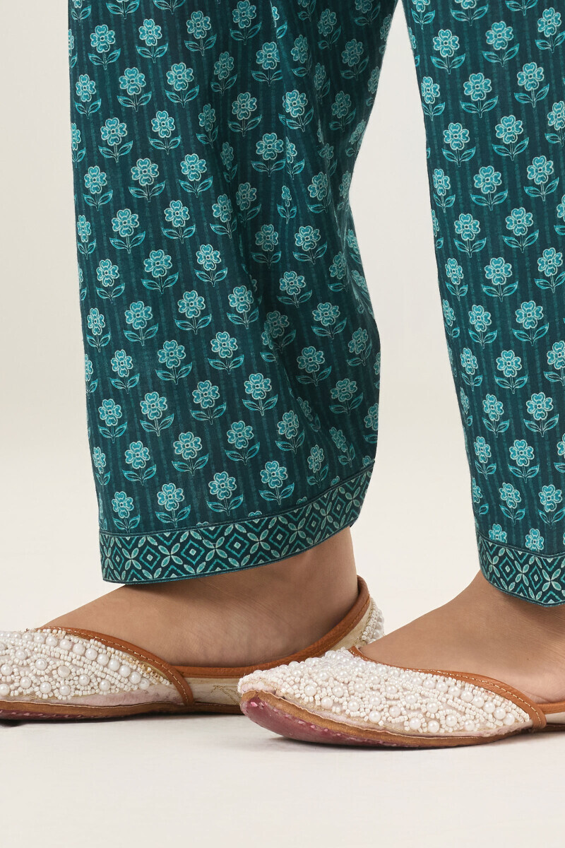 Blue Printed Cotton Salwar
