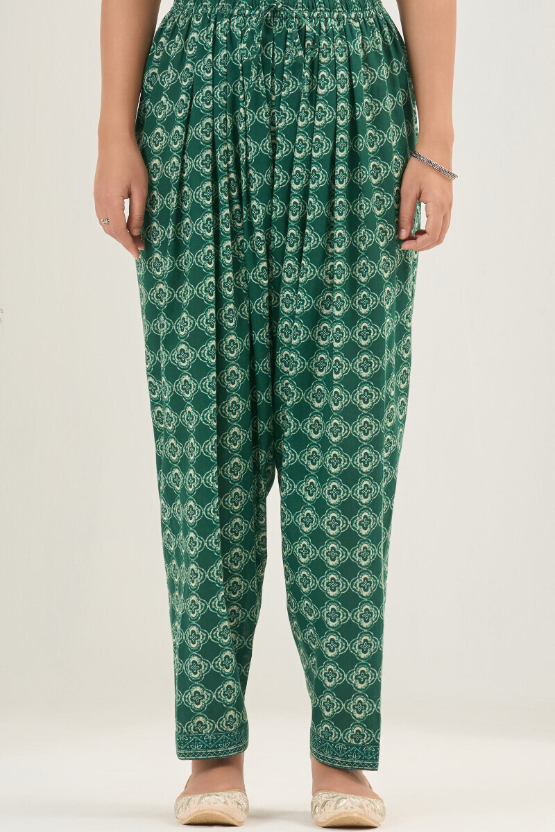 Green Printed Cotton Salwar