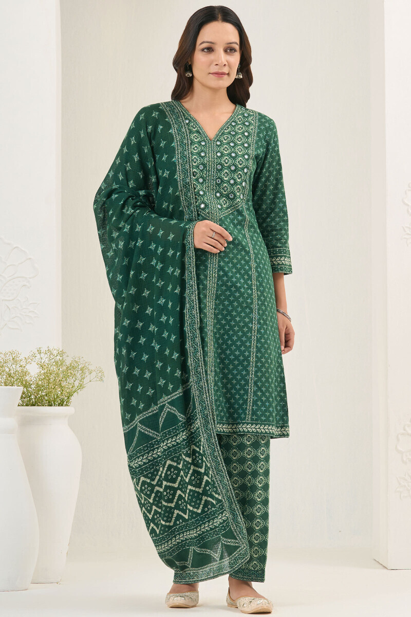 Green Printed Cotton Salwar