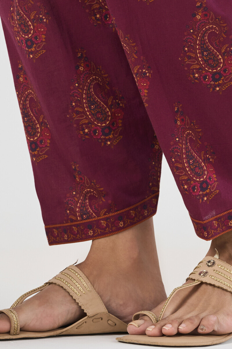 Purple Printed Cotton Salwar