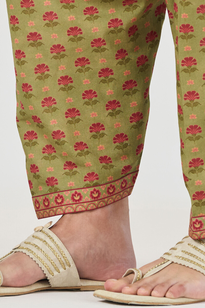 Green Printed Cotton Salwar