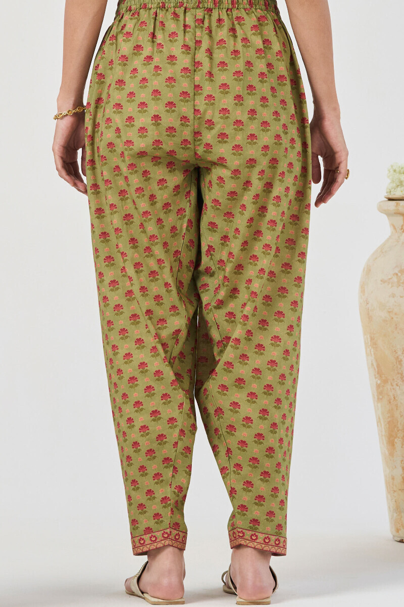 Green Printed Cotton Salwar