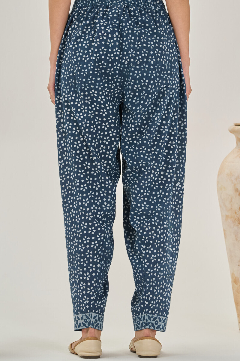 Indigo Hand Block Printed Cotton Salwar