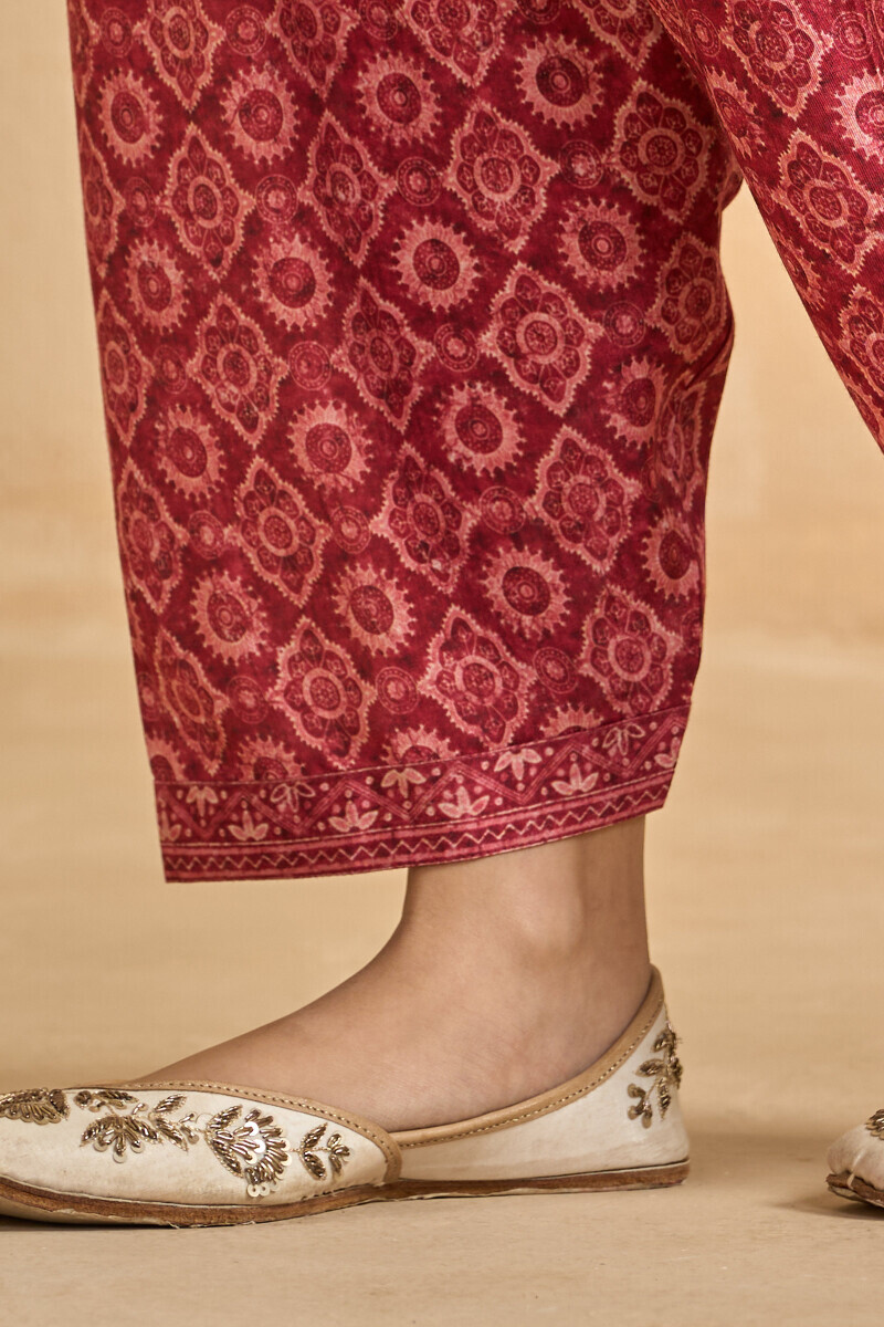 Maroon Printed Viscose Salwar