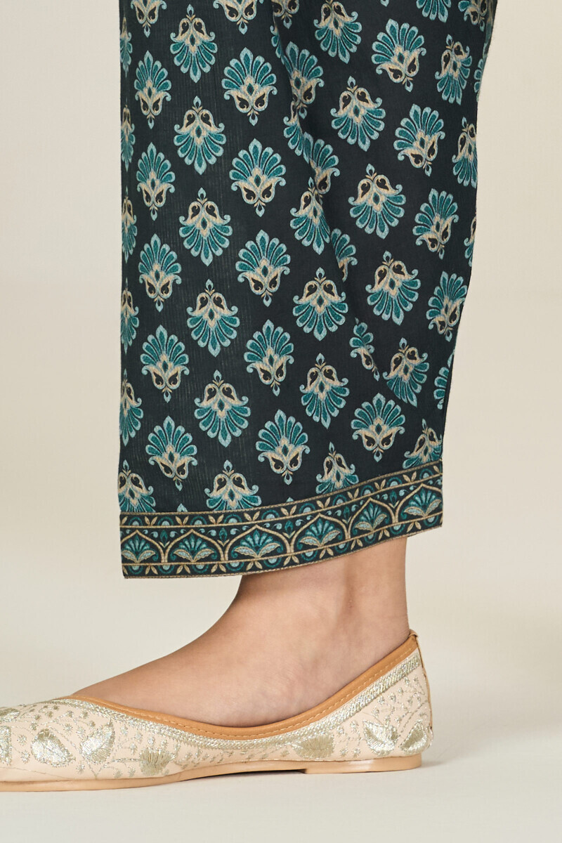 Black Printed Cotton Dobby Salwar