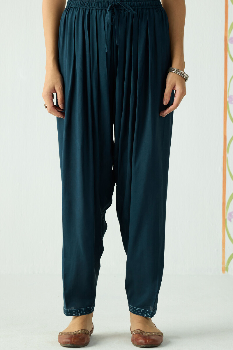 Blue Handcrafted Viscose Salwar
