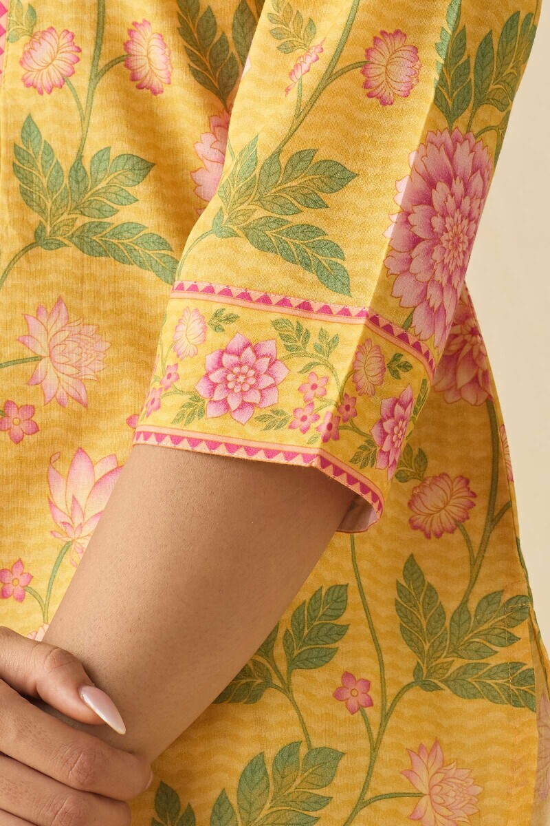 Yellow Printed Cotton Top