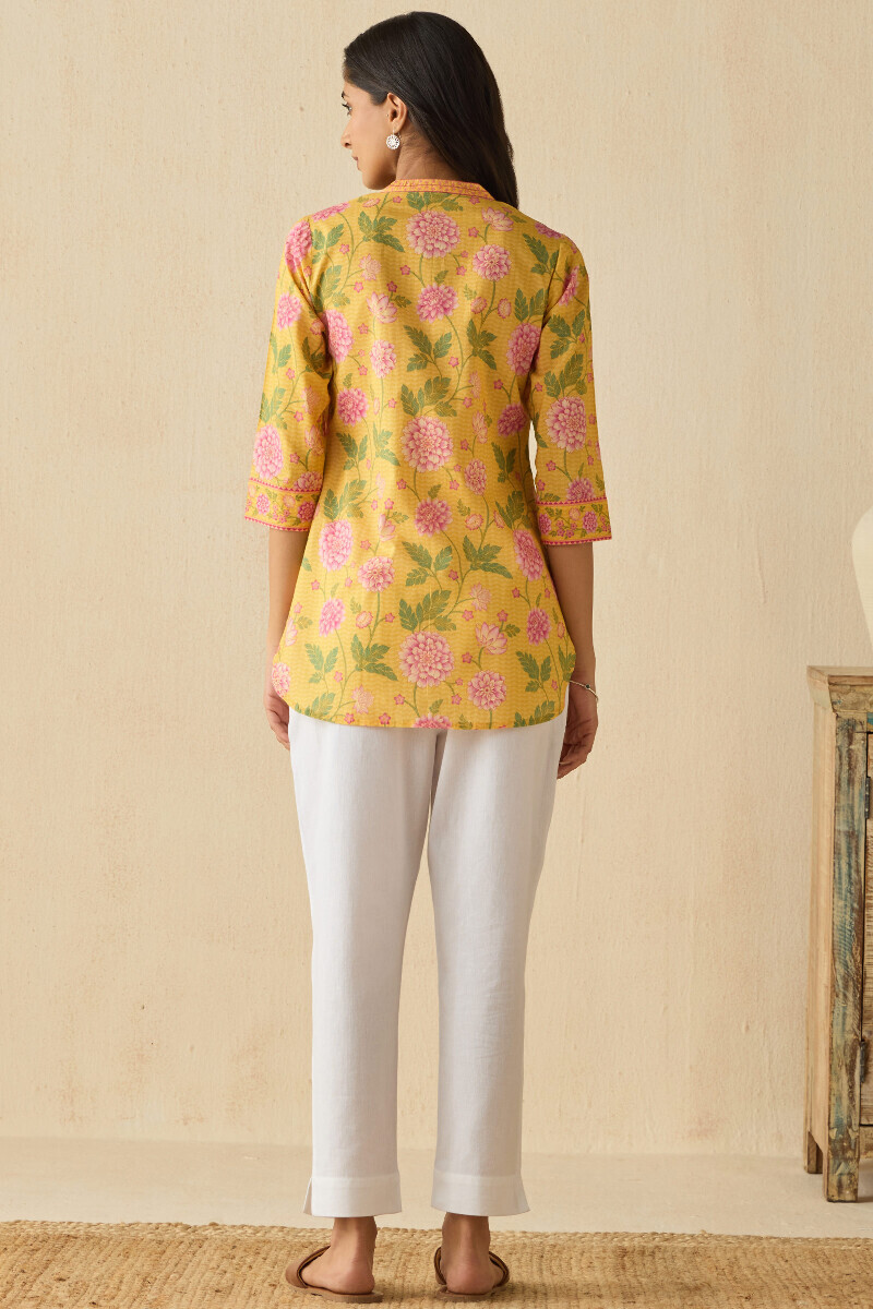 Yellow Printed Cotton Top