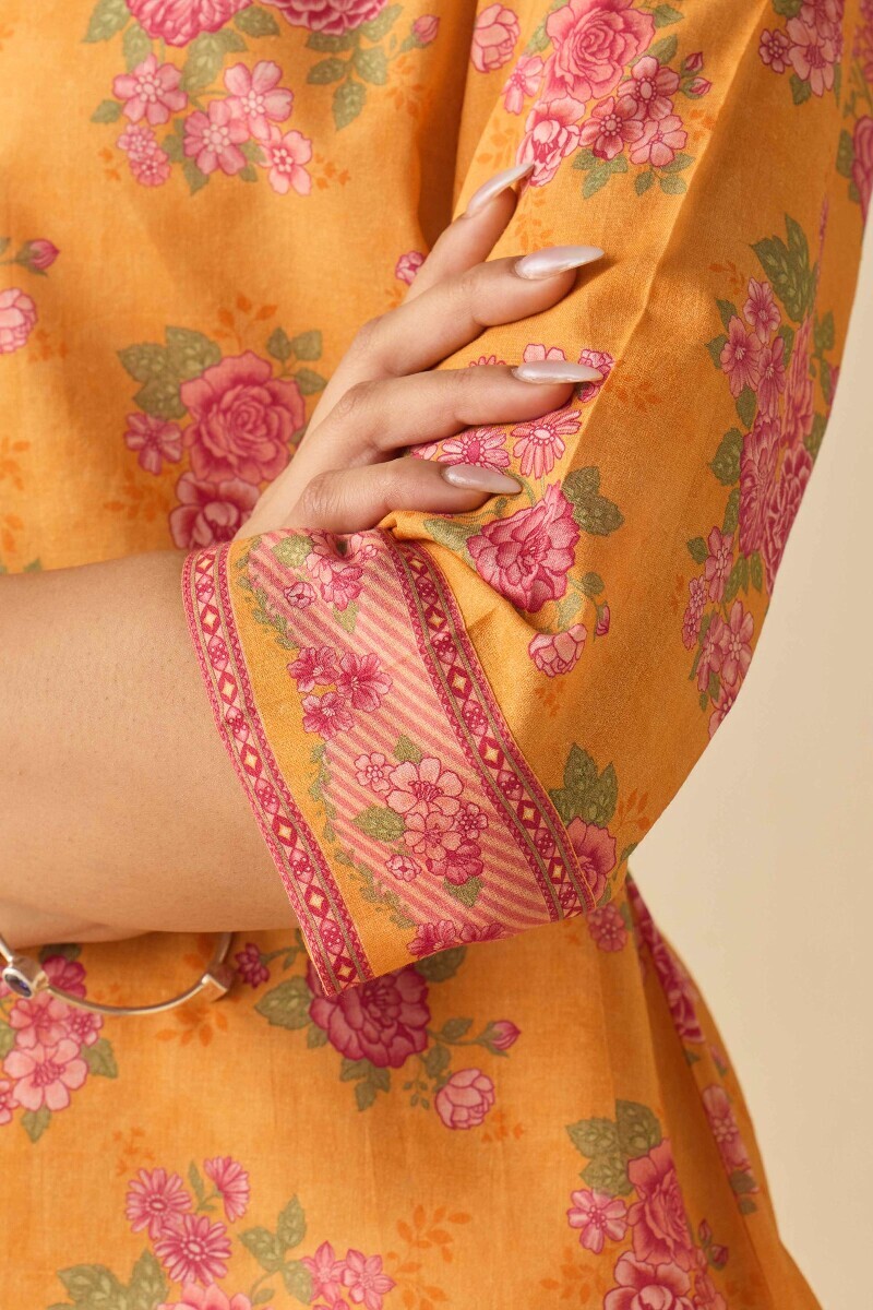 Mustard Printed Cotton Top