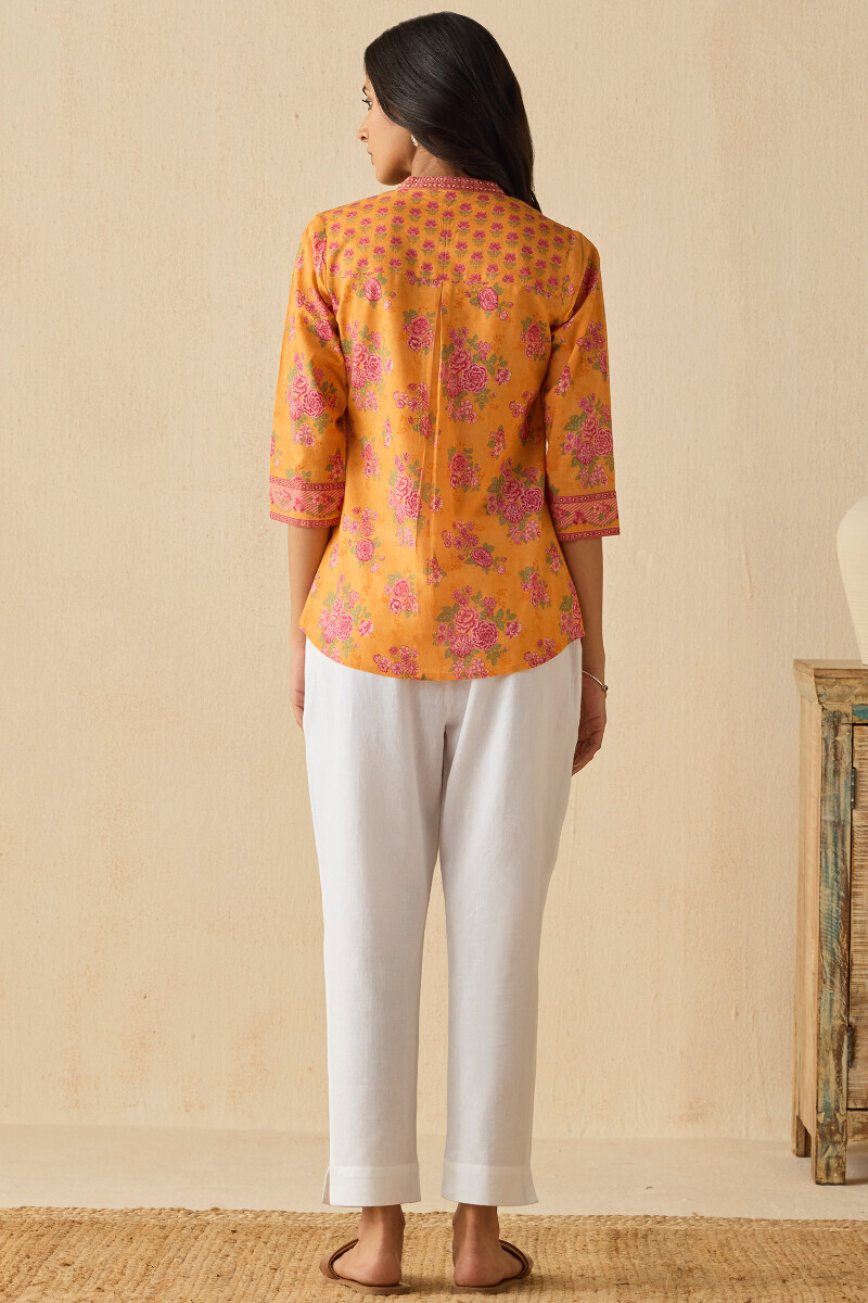 Mustard Printed Cotton Top