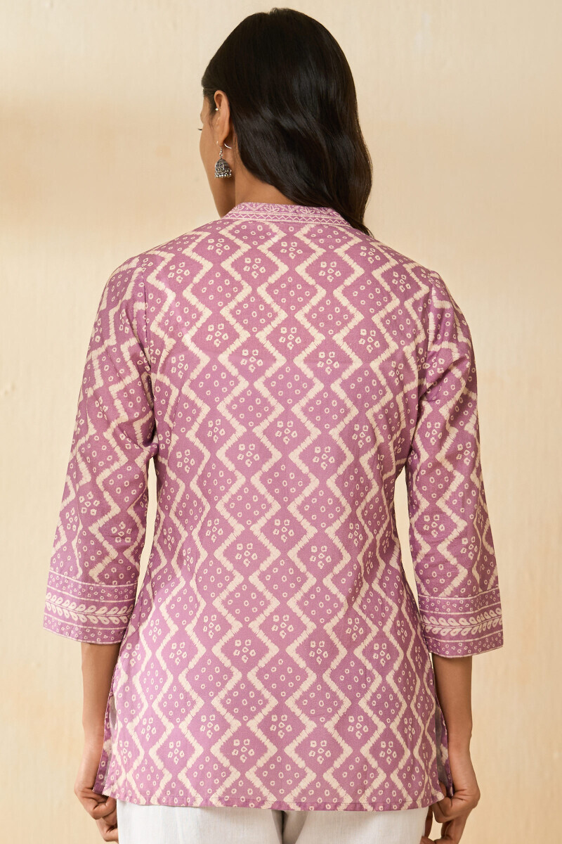 Purple Printed Cotton Top
