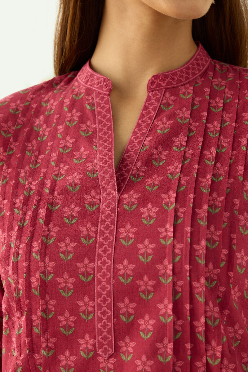 Pink Printed Cotton Top