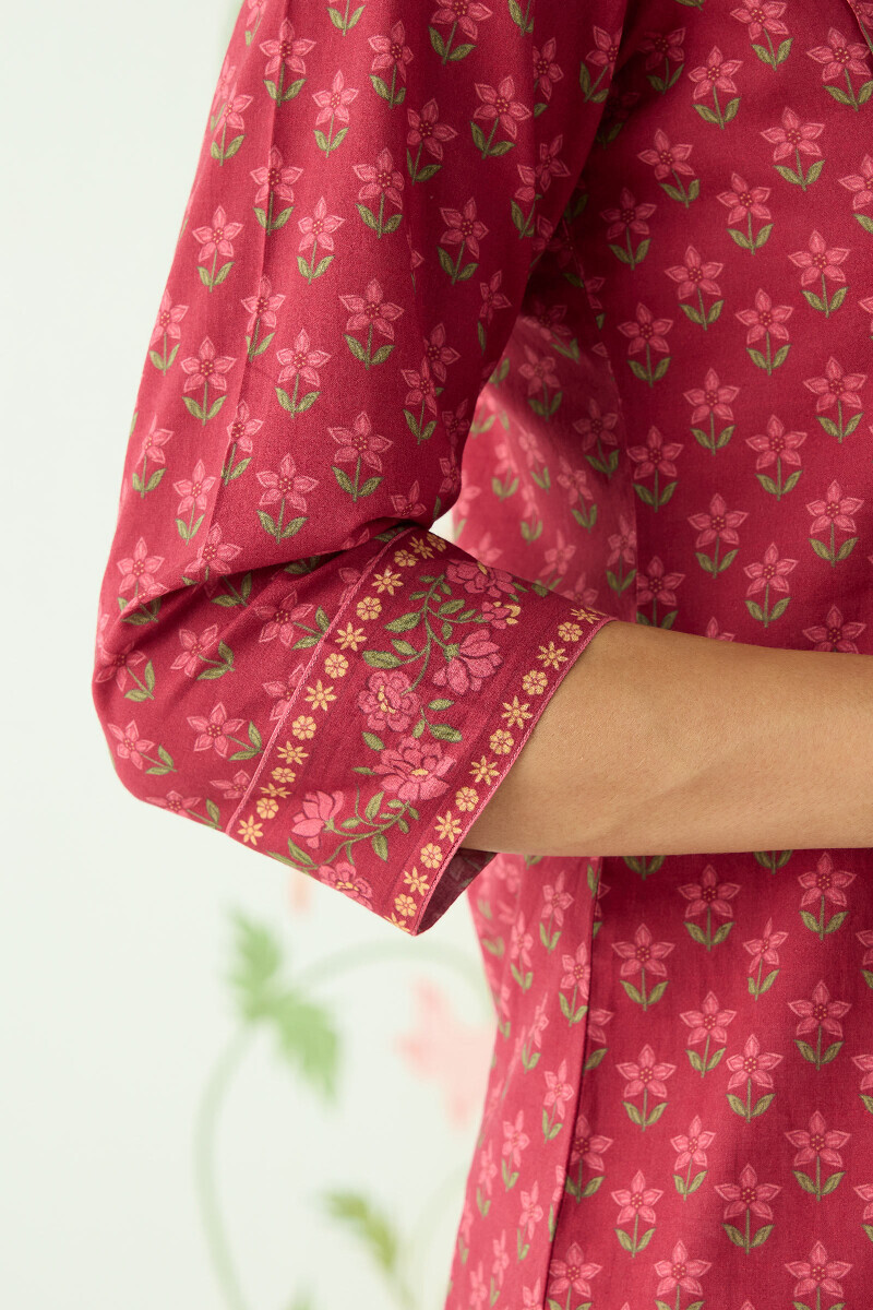 Pink Printed Cotton Top