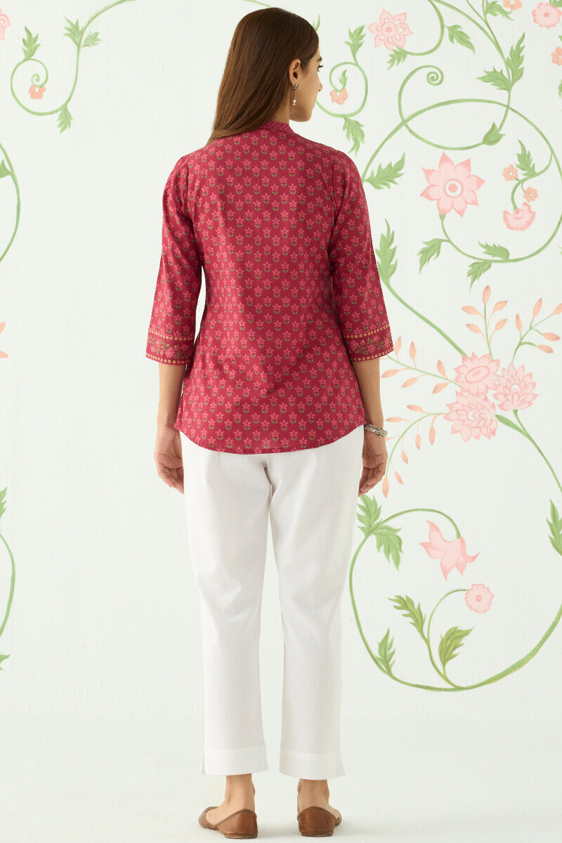 Pink Printed Cotton Top