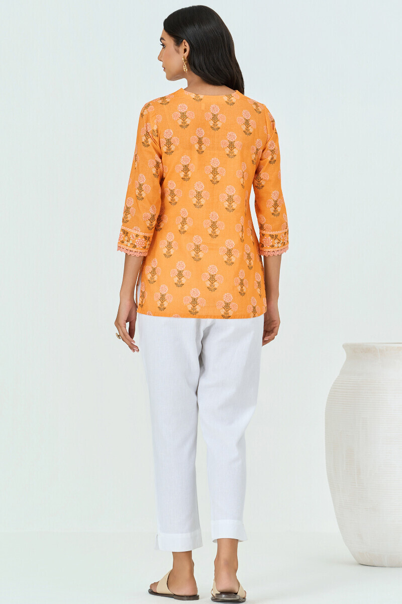 Yellow Printed Cotton Top