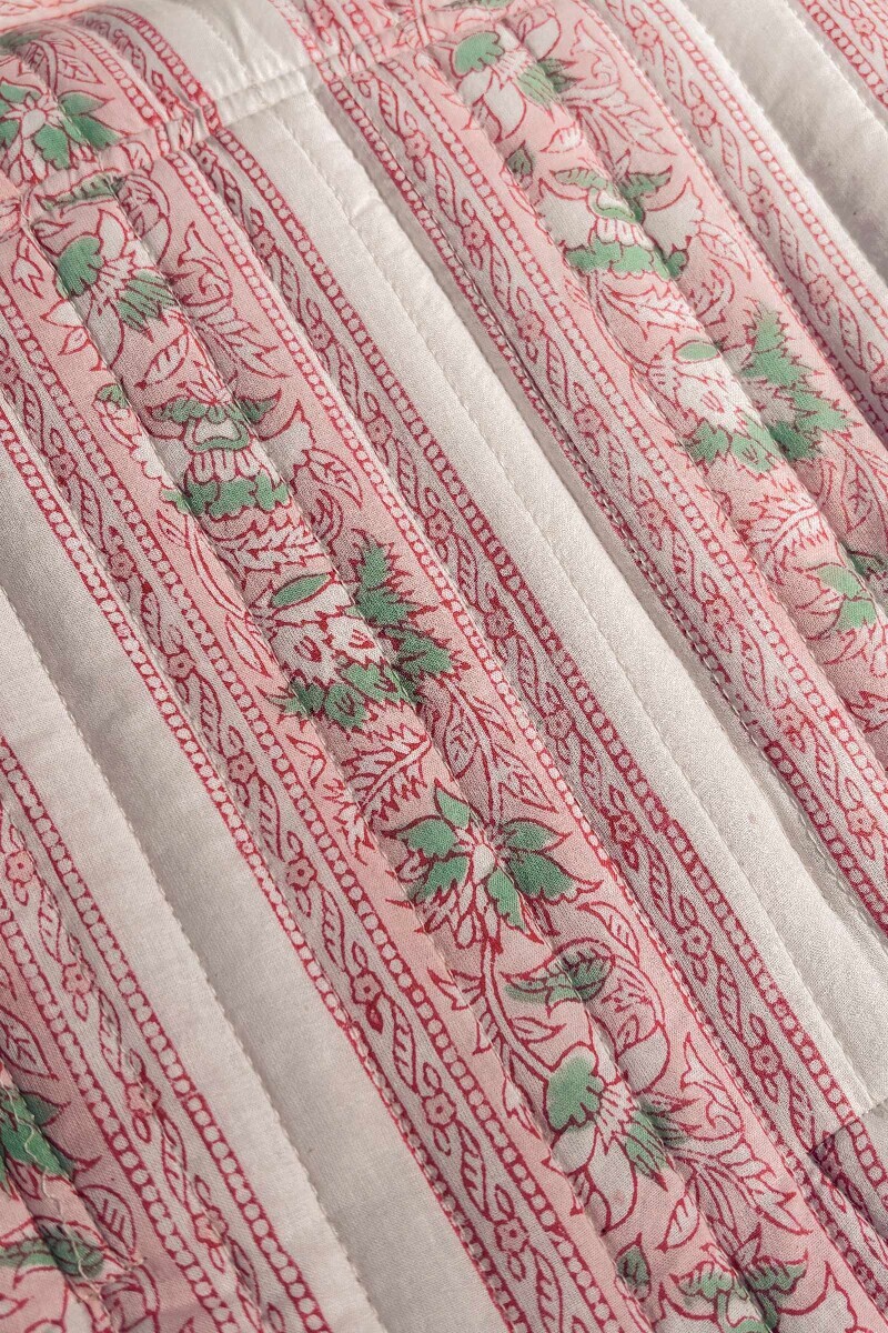 White Hand Block Printed Cotton Tote Bag