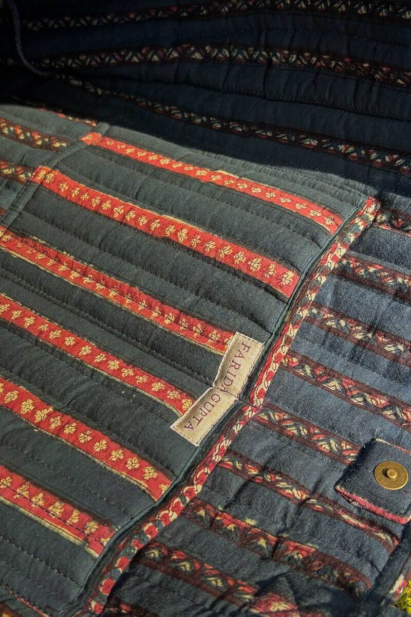 Blue Hand Block Printed Cotton Tote Bag