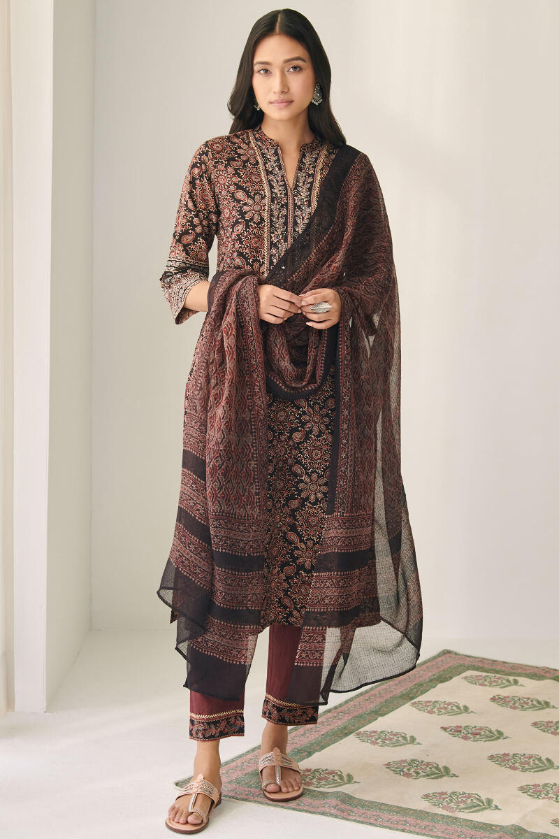 Ajrak Hand Block Printed Straight Cotton Kurta