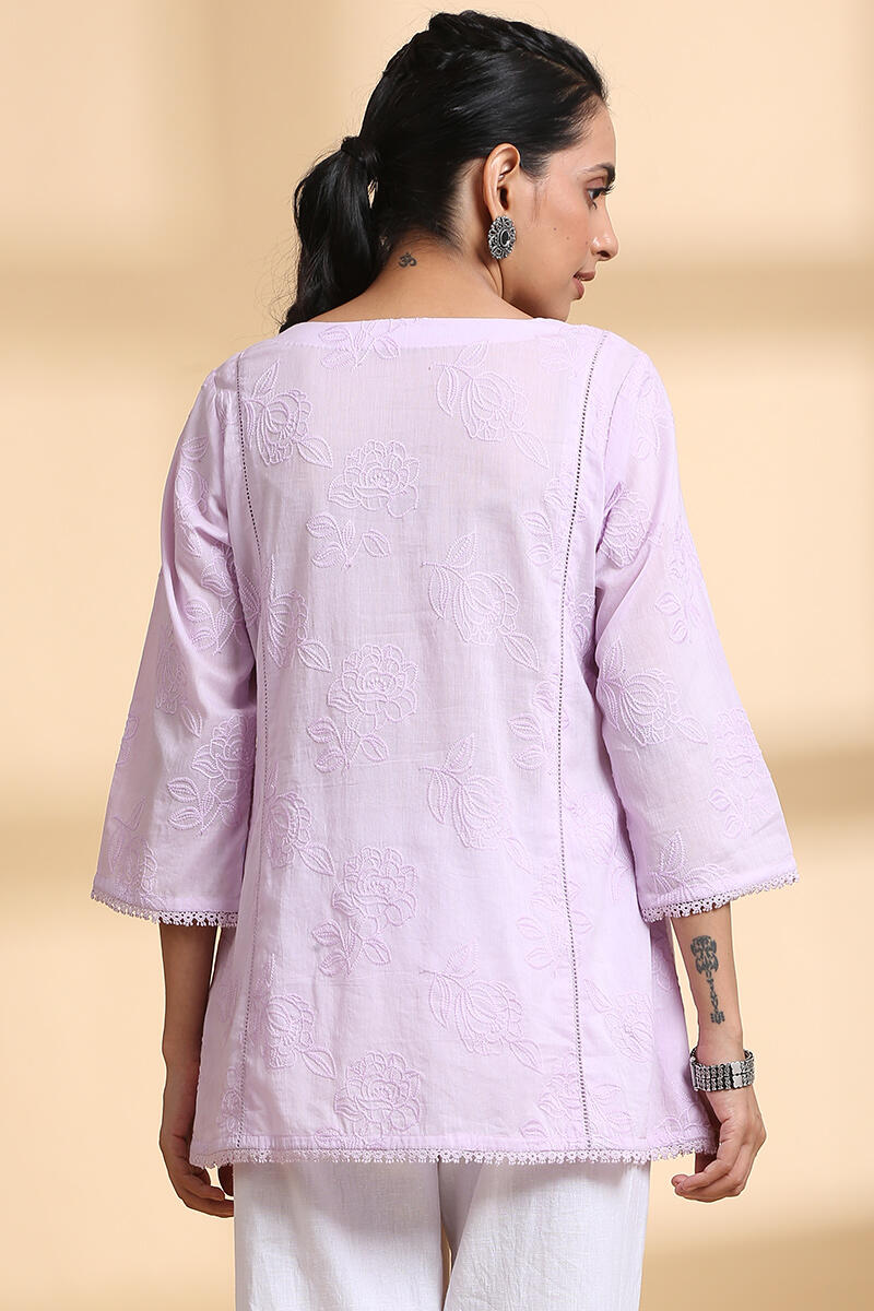 Purple Handcrafted A-line Cotton Top