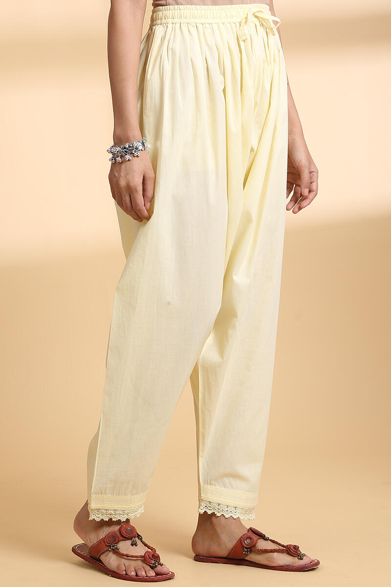 Yellow Handcrafted Cotton Salwar