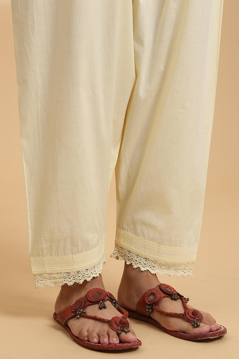 Yellow Handcrafted Cotton Salwar