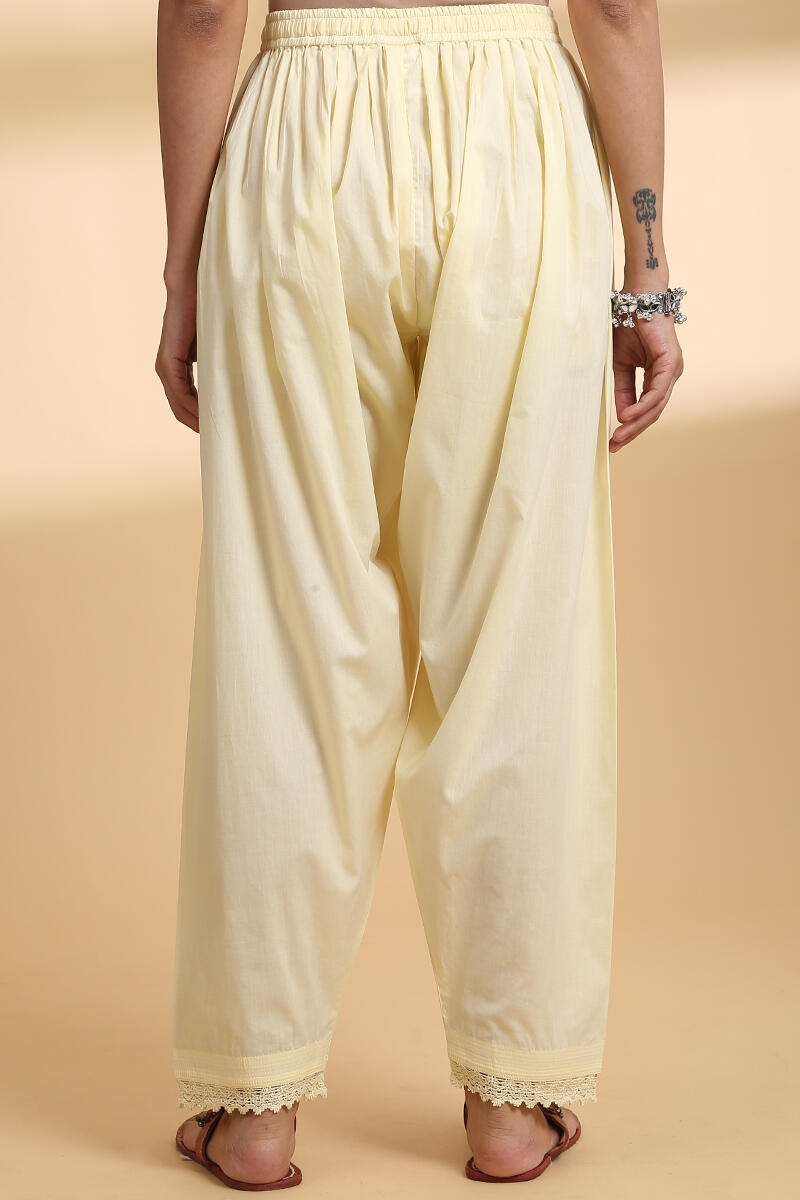 Yellow Handcrafted Cotton Salwar
