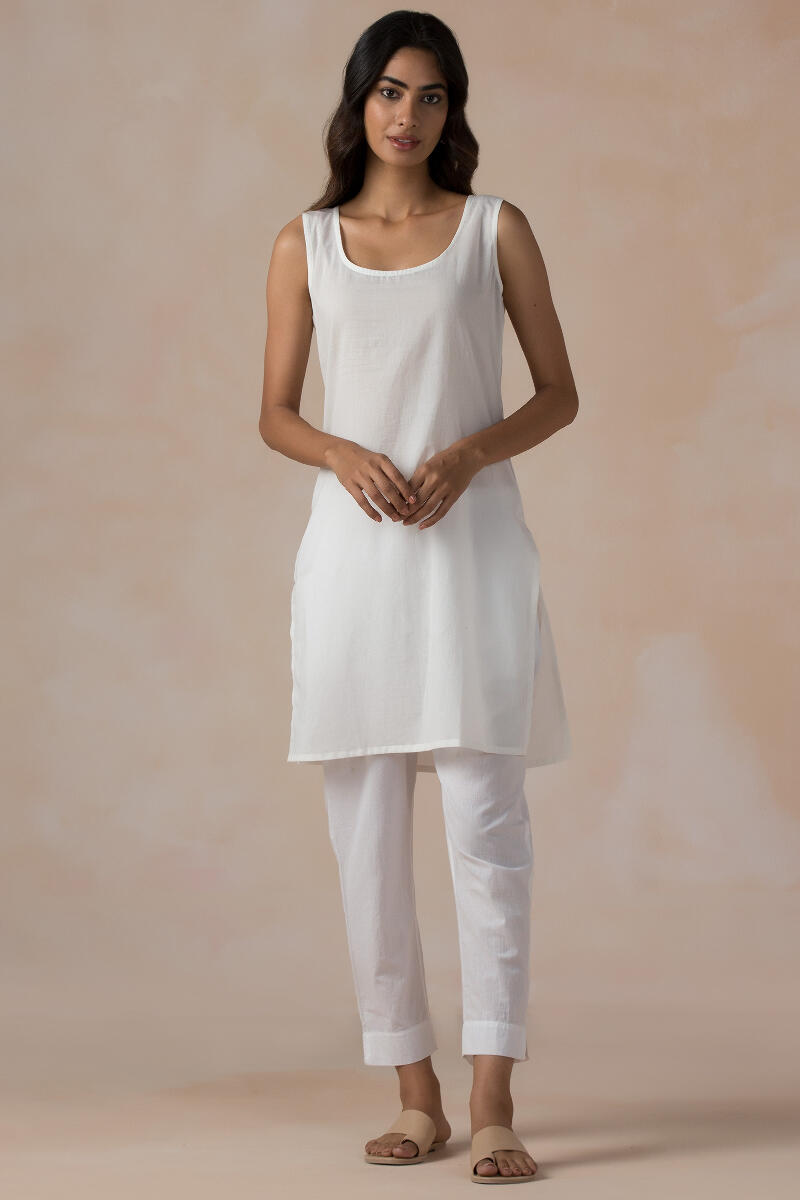 Off-White Handcrafted Cotton Mul Slip