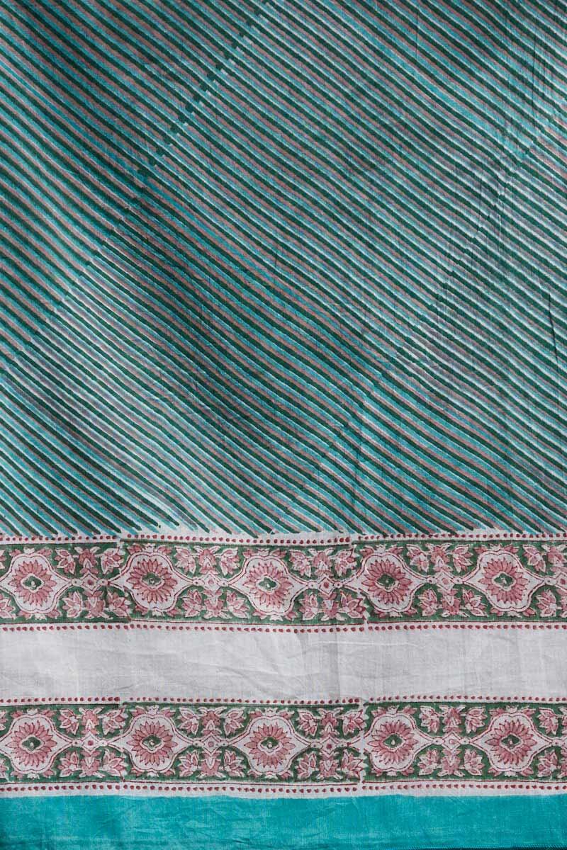 Green Block Printed Cotton Dupatta
