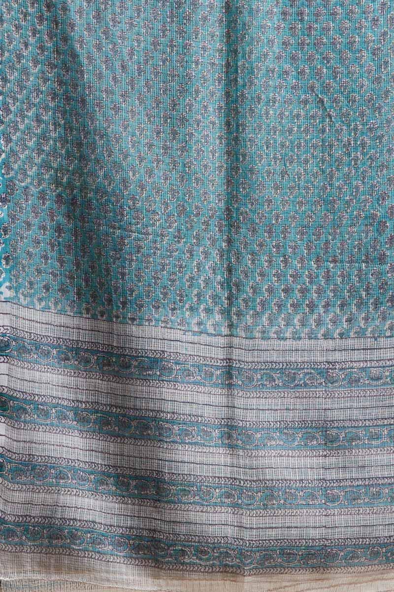 Green Block Printed Kota Dupatta