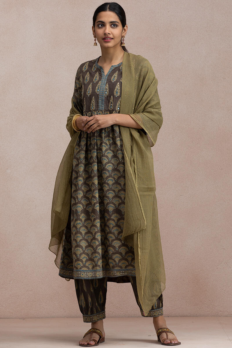 Green Handcrafted Kota Dupatta