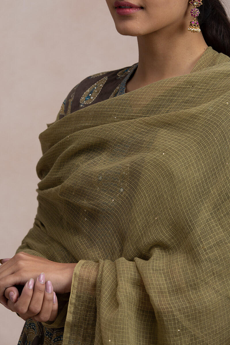 Green Handcrafted Kota Dupatta