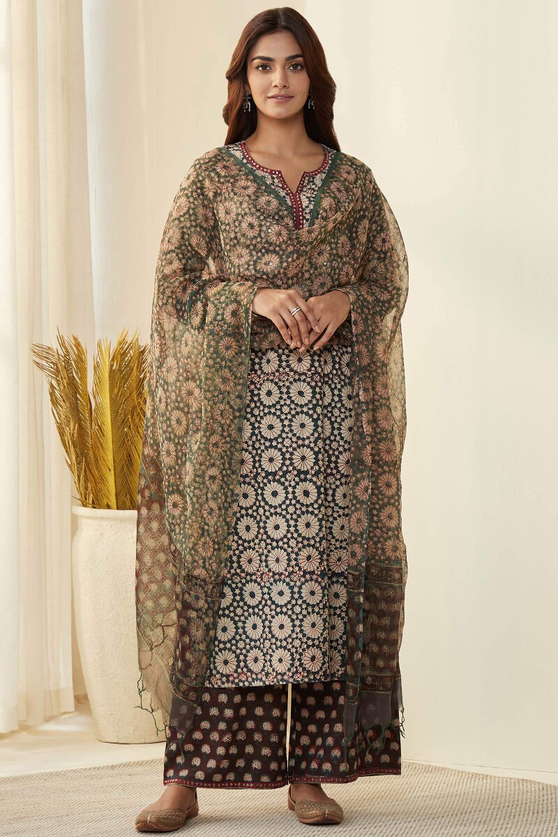 Bagru Hand Block-Printed Straight Cotton Kurta