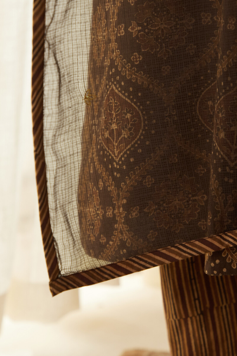 Brown Handcrafted Kota Dupatta