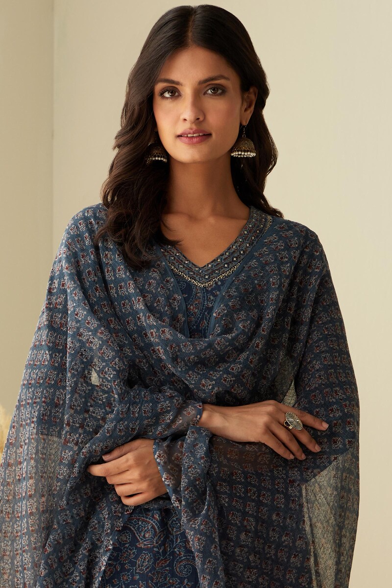 Akola Hand Block-Printed Kota Dupatta