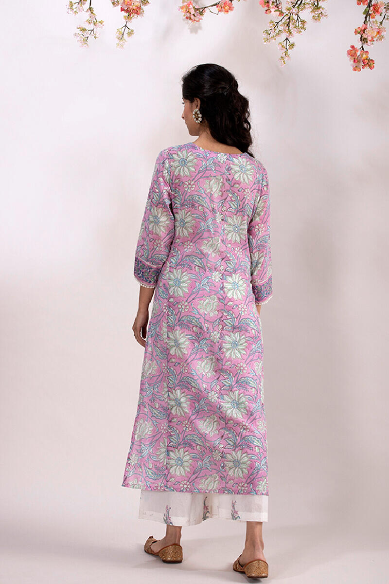 Sanganeri Block Printed Straight Cotton Kurta