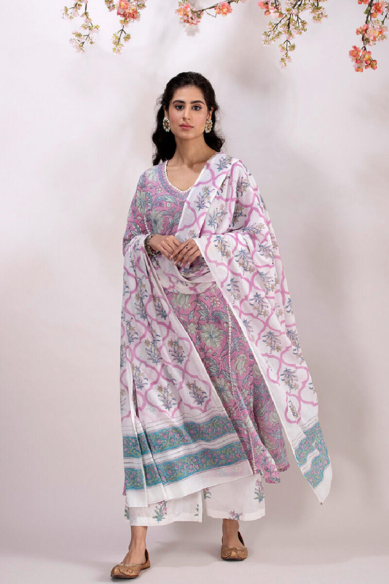 Sanganeri Block Printed Straight Cotton Kurta